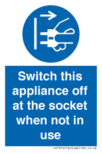 Switch this appliance off at the socket when not in use